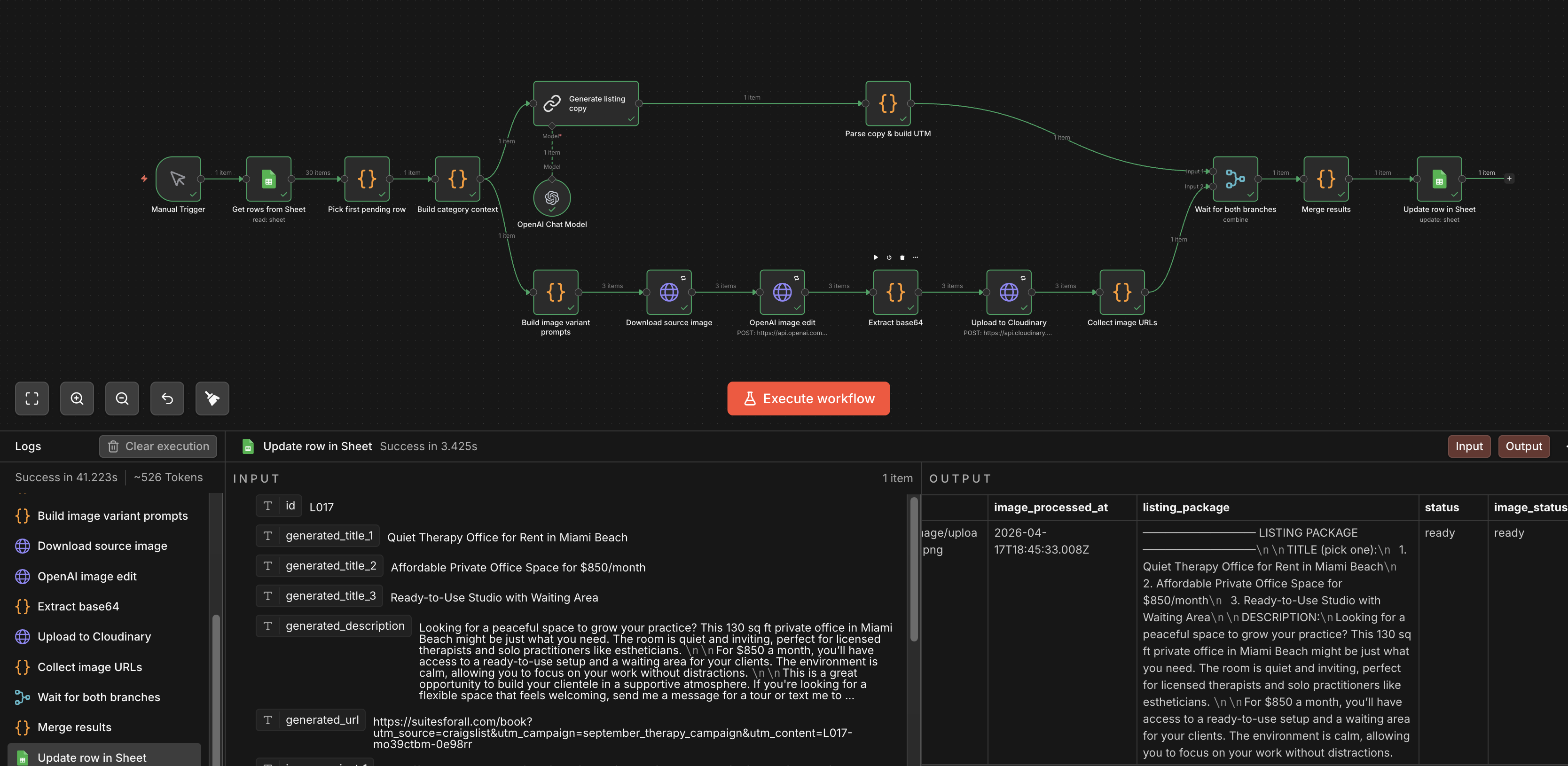 SuitesForAll AI listing workflow with generated copy and image processing